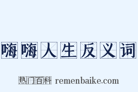嗨嗨人生反义词是什么意思的图片